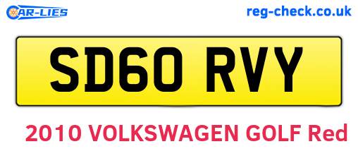 SD60RVY are the vehicle registration plates.