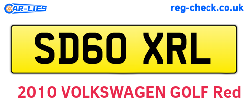 SD60XRL are the vehicle registration plates.