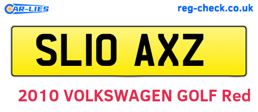 SL10AXZ are the vehicle registration plates.