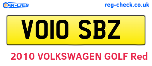 VO10SBZ are the vehicle registration plates.