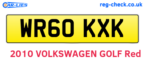 WR60KXK are the vehicle registration plates.