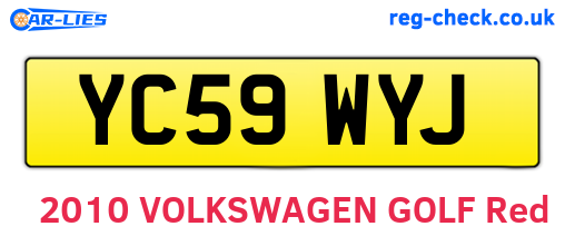 YC59WYJ are the vehicle registration plates.