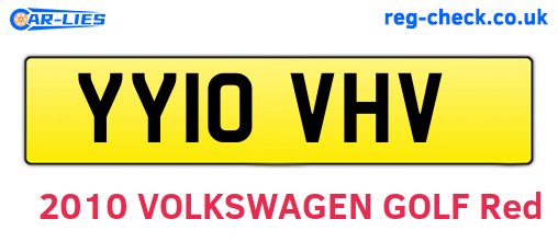 YY10VHV are the vehicle registration plates.