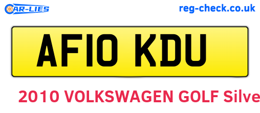 AF10KDU are the vehicle registration plates.