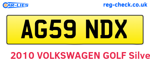 AG59NDX are the vehicle registration plates.
