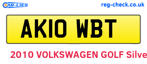 AK10WBT are the vehicle registration plates.