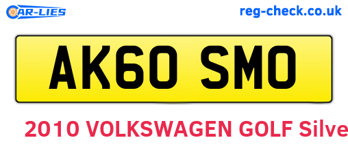 AK60SMO are the vehicle registration plates.