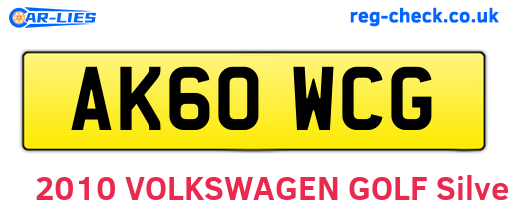 AK60WCG are the vehicle registration plates.