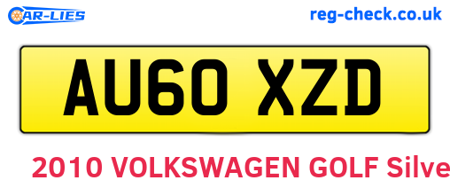 AU60XZD are the vehicle registration plates.