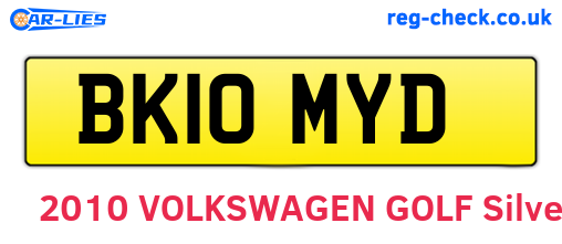 BK10MYD are the vehicle registration plates.