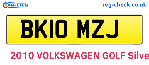 BK10MZJ are the vehicle registration plates.