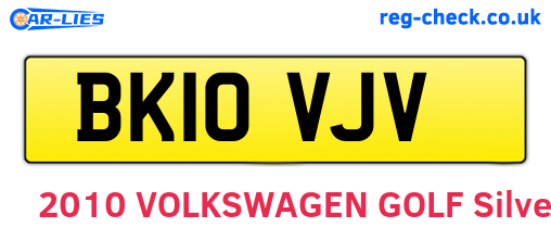 BK10VJV are the vehicle registration plates.