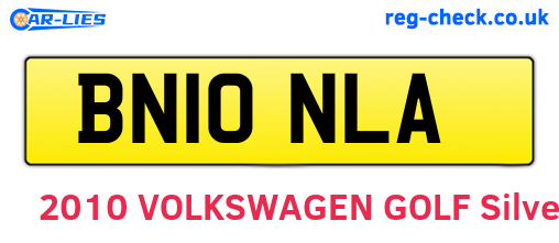 BN10NLA are the vehicle registration plates.