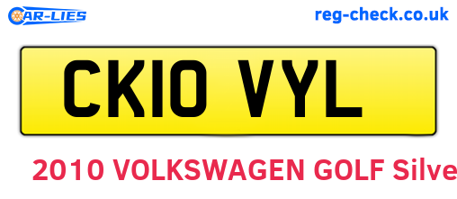 CK10VYL are the vehicle registration plates.