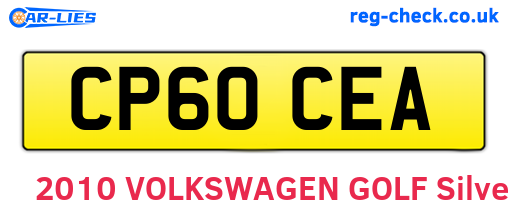 CP60CEA are the vehicle registration plates.