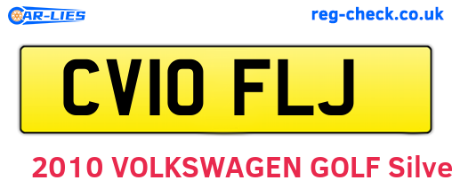CV10FLJ are the vehicle registration plates.