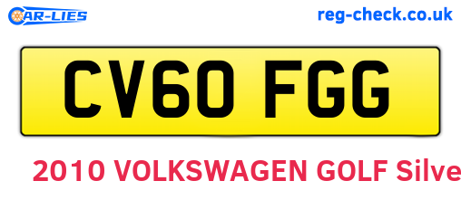 CV60FGG are the vehicle registration plates.