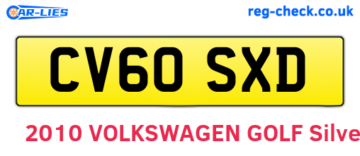 CV60SXD are the vehicle registration plates.