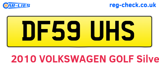 DF59UHS are the vehicle registration plates.