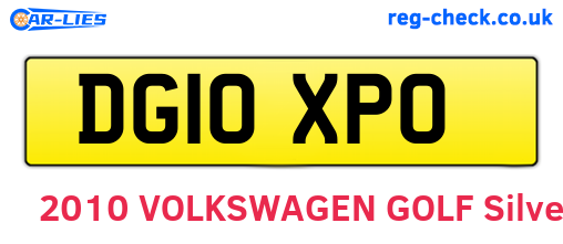 DG10XPO are the vehicle registration plates.