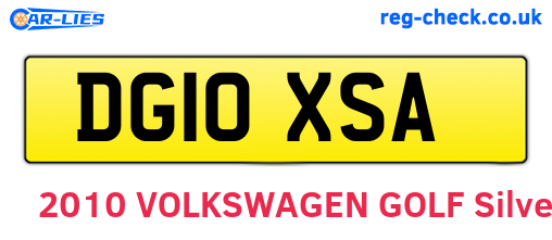 DG10XSA are the vehicle registration plates.