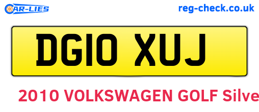 DG10XUJ are the vehicle registration plates.