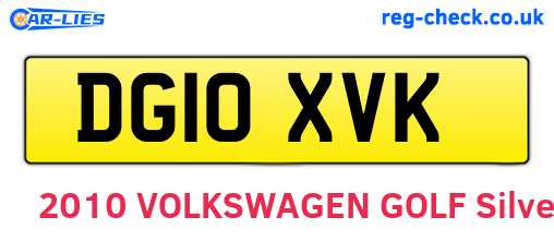 DG10XVK are the vehicle registration plates.
