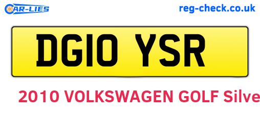 DG10YSR are the vehicle registration plates.