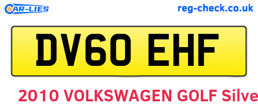 DV60EHF are the vehicle registration plates.