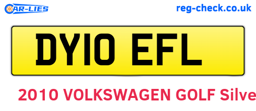 DY10EFL are the vehicle registration plates.