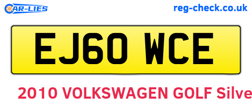 EJ60WCE are the vehicle registration plates.