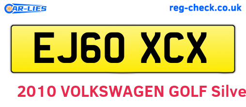EJ60XCX are the vehicle registration plates.