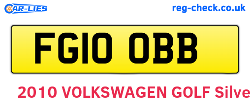 FG10OBB are the vehicle registration plates.