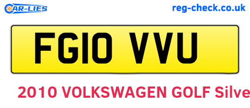 FG10VVU are the vehicle registration plates.