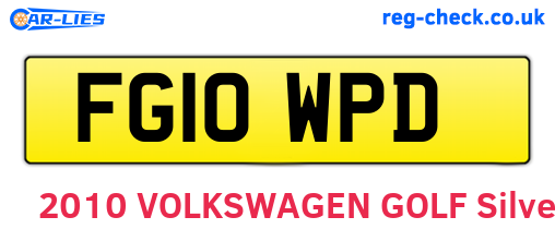 FG10WPD are the vehicle registration plates.