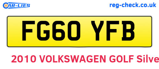 FG60YFB are the vehicle registration plates.