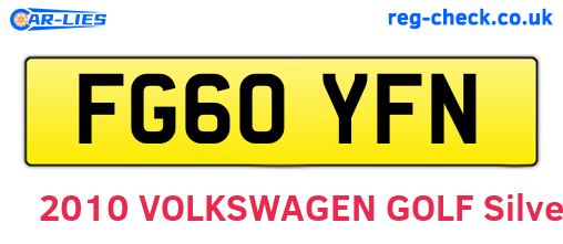 FG60YFN are the vehicle registration plates.