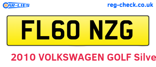 FL60NZG are the vehicle registration plates.