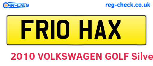 FR10HAX are the vehicle registration plates.