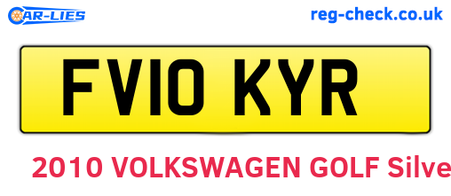 FV10KYR are the vehicle registration plates.