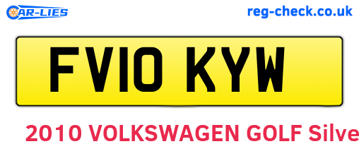 FV10KYW are the vehicle registration plates.