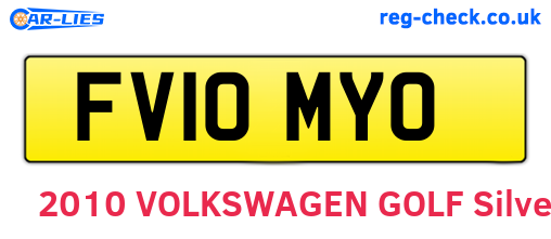 FV10MYO are the vehicle registration plates.