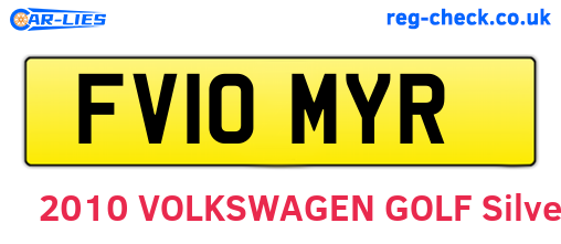 FV10MYR are the vehicle registration plates.