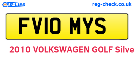 FV10MYS are the vehicle registration plates.