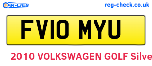 FV10MYU are the vehicle registration plates.