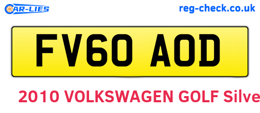 FV60AOD are the vehicle registration plates.