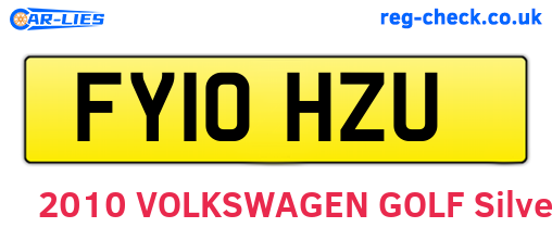 FY10HZU are the vehicle registration plates.