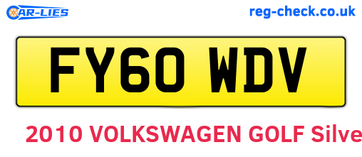 FY60WDV are the vehicle registration plates.