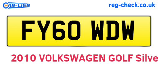 FY60WDW are the vehicle registration plates.