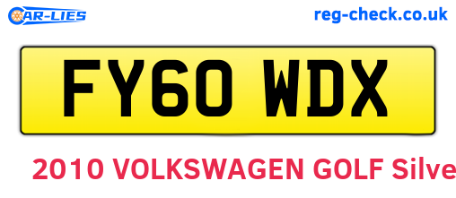 FY60WDX are the vehicle registration plates.